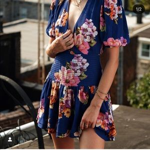 AFRM Camilla Floral Print Minidress